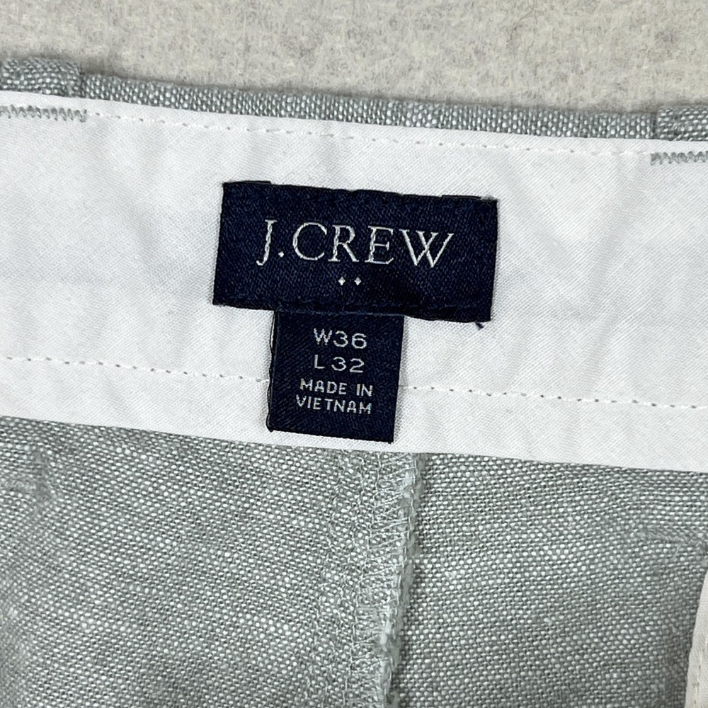 J.Crew Linen Blend Chino Pants‎ Mens 36x31 Gray Straight Leg Casual Lightweight - Picture 4 of 11
